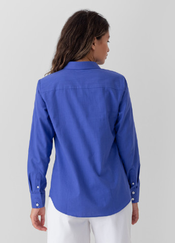 Синяя кэжуал рубашка однотонная Arber