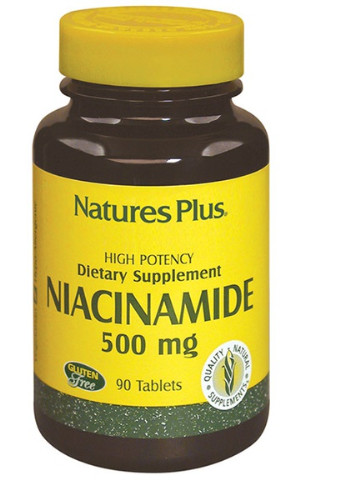 Ниацинамид (В3), Niacinamide, 500 мг,, 90 таблеток Natures Plus (228293033)