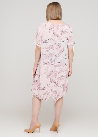 Пудровое кэжуал платье с завышенной талией Made in Italy с цветочным принтом