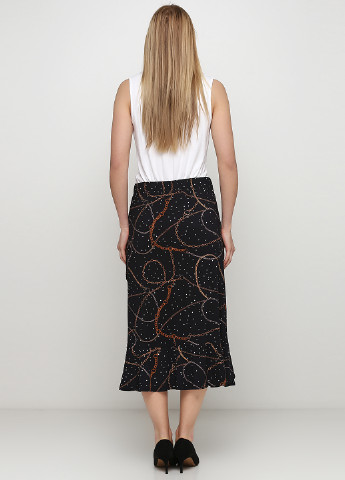 Черная кэжуал с абстрактным узором юбка BRANDTEX COPENHAGEN тюльпан