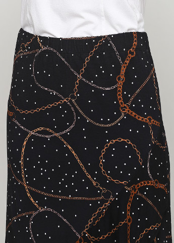 Черная кэжуал с абстрактным узором юбка BRANDTEX COPENHAGEN тюльпан