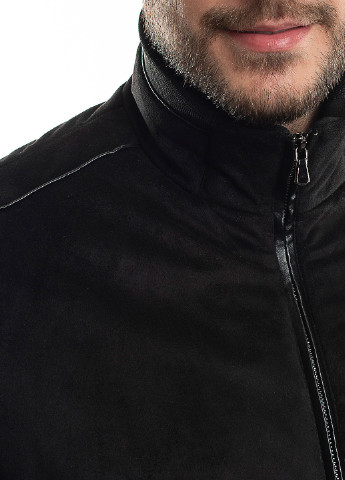 Чорна демісезонна куртка зі штучної замші Astoni Carbon