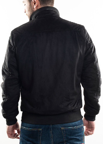Чорна демісезонна куртка зі штучної замші Astoni Carbon