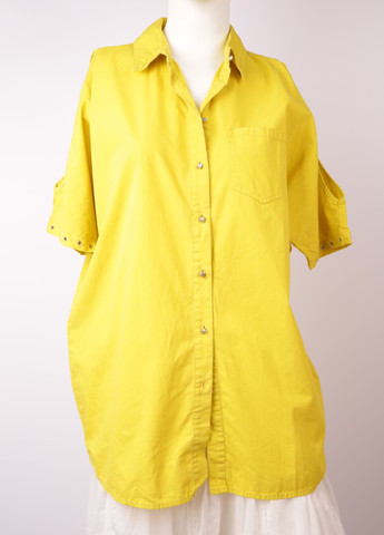 Желтая кэжуал рубашка однотонная Only