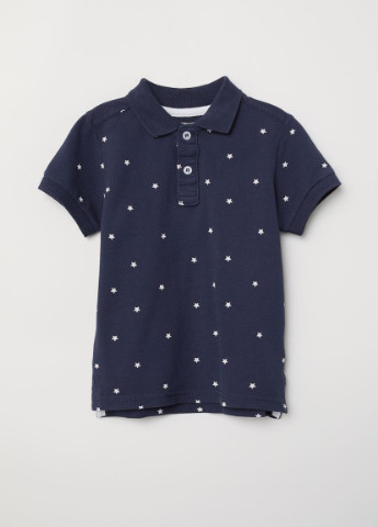 Темно-синяя детская футболка-поло для мальчика H&M звезды