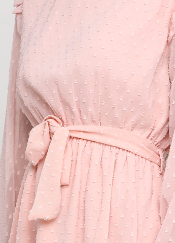 Светло-розовое кэжуал платье клеш Made in Italy однотонное