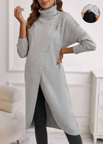 Сірий демісезонний светр для вагітних та годуючих SHEIN