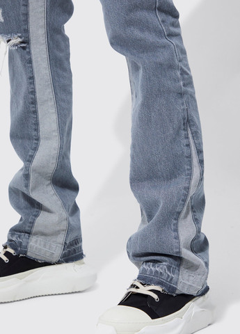 Серо-голубые демисезонные джинсы Boohoo