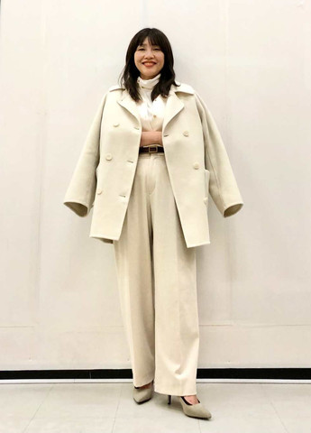 Молочне демісезонне Пальто двобортне Uniqlo