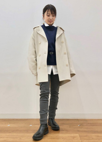 Молочне демісезонне Пальто двобортне Uniqlo