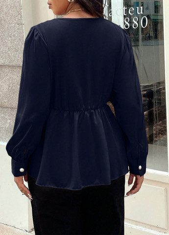 Синяя блуза на запах SHEIN