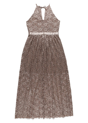 Темно-бежева вечірня, святковий сукня кльош Swing однотонна