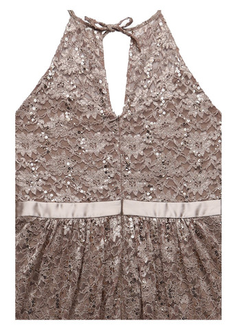 Темно-бежева вечірня, святковий сукня кльош Swing однотонна