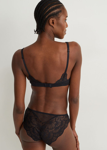 Чёрный бралетт бюстгальтер C&A с косточками полиамид