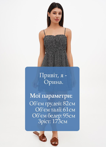 Черное кэжуал платье клеш Madewell с цветочным принтом