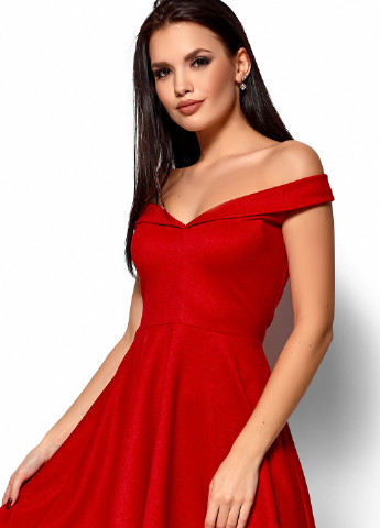 Красное вечернее платье Karree однотонное