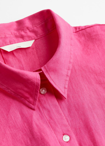 Розовая кэжуал рубашка однотонная H&M