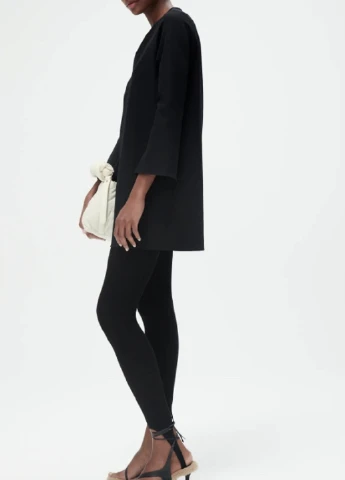 Черное кэжуал платье Zara однотонное