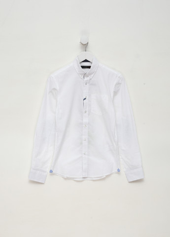 Белая кэжуал рубашка однотонная Celio