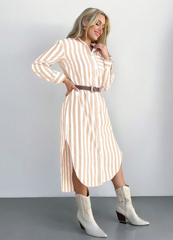 Комбинированное кэжуал платье рубашка SHEIN в полоску