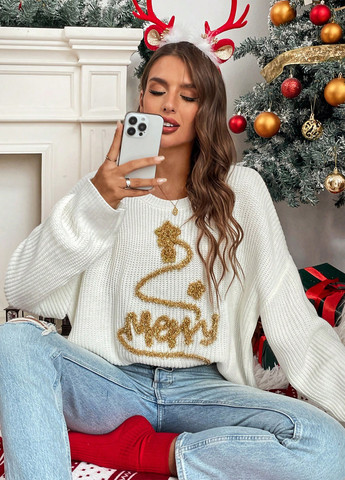 Белый зимний джемпер джемпер SHEIN