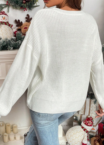 Белый зимний джемпер джемпер SHEIN