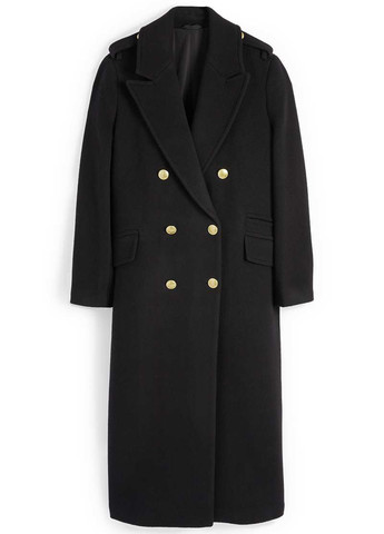 Чорне демісезонне Пальто двобортне C&A