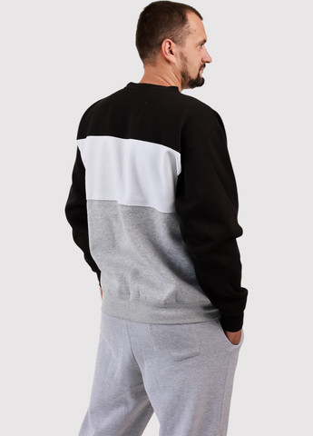 Комбинированный свитшот Blue 84 колор блок вышивка, нашивки (361422110)