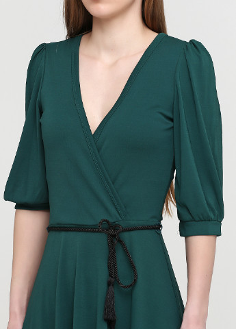 Зелена кежуал плаття, сукня на запах, кльош Motivi однотонна
