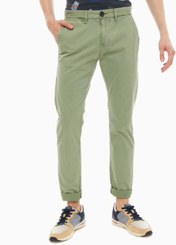 Светло-зеленые кэжуал демисезонные чиносы брюки Tom Tailor