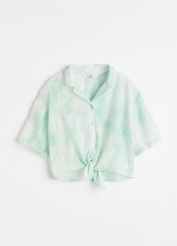 Бирюзовая однотонная блузка H&M летняя