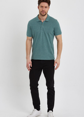 Зеленая футболка-поло для мужчин Trend Collection меланжевая