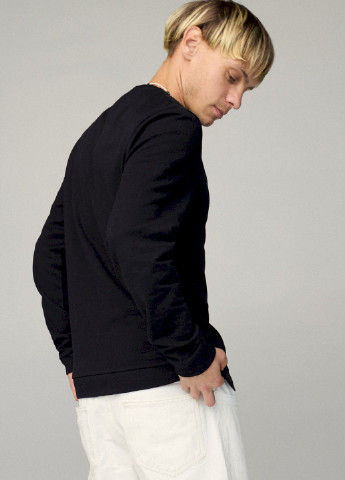 Чорний свитшот мужской basic /no flis/ YAPPI малюнок (254557671)