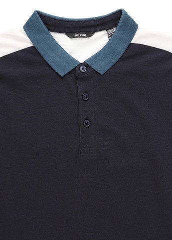 Темно-синяя футболка-поло для мужчин Only & Sons однотонная