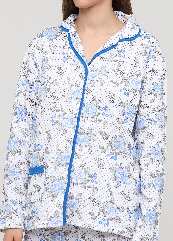 Голубая всесезон пижама (рубашка, брюки) рубашка + брюки Adalya