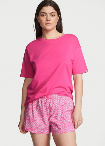 Розовая всесезон пижама (футболка, шорты) футболка + шорты Victoria's Secret