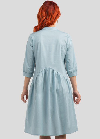 Голубое кэжуал платье миди Bessa однотонное