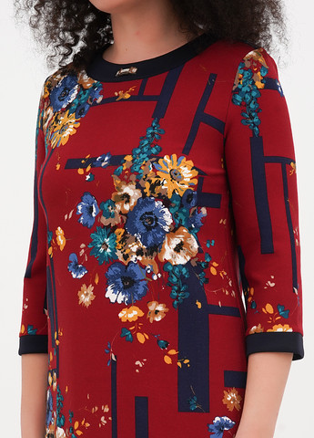 Бордова кежуал сукня футляр Imperial з квітковим принтом