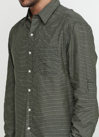 Рубашка BDG з довгим рукавом смужка темно-зелена кежуал