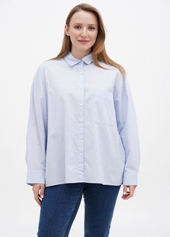 Голубой кэжуал, классическая рубашка в полоску H&M