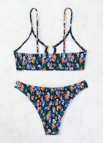 Чорний літній купальник (ліф, трусики) топ, роздільний SHEIN