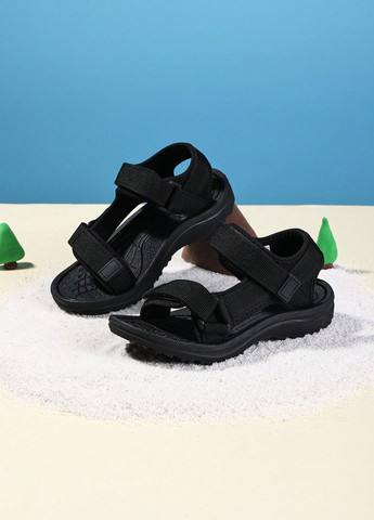 Черные кэжуал, спортивные спортивные сандалии SHEIN на липучке