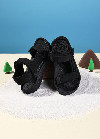 Черные кэжуал, спортивные спортивные сандалии SHEIN на липучке