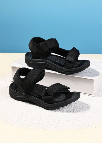 Черные кэжуал, спортивные спортивные сандалии SHEIN на липучке