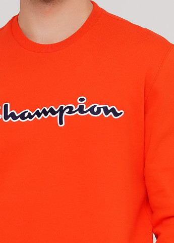 Свитшот Champion - Прямой крой надпись красный спортивный хлопок, трикотаж - (206019493)