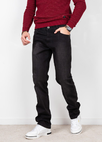 Черные демисезонные прямые джинсы мужские GN4-50 ISSA PLUS