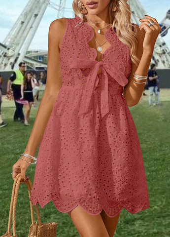 Темно-рожева кежуал сукня кльош SHEIN однотонна