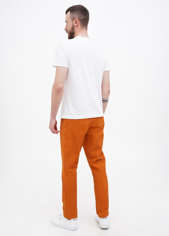 Оранжевые кэжуал демисезонные прямые брюки Mustang