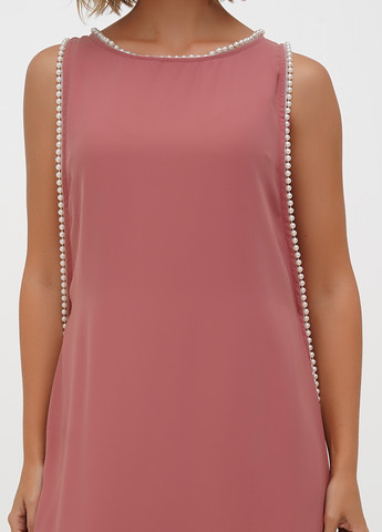 Розово-коричневое кэжуал платье Sassofono однотонное