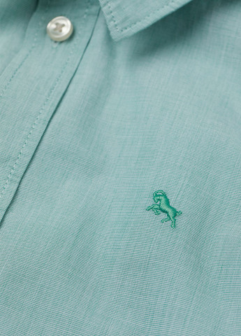 Светло-зеленая классическая, кэжуал рубашка меланж H&M